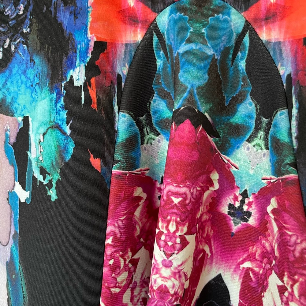 Nicholas Neoprene Colorful Skirt Size 4 - image 3